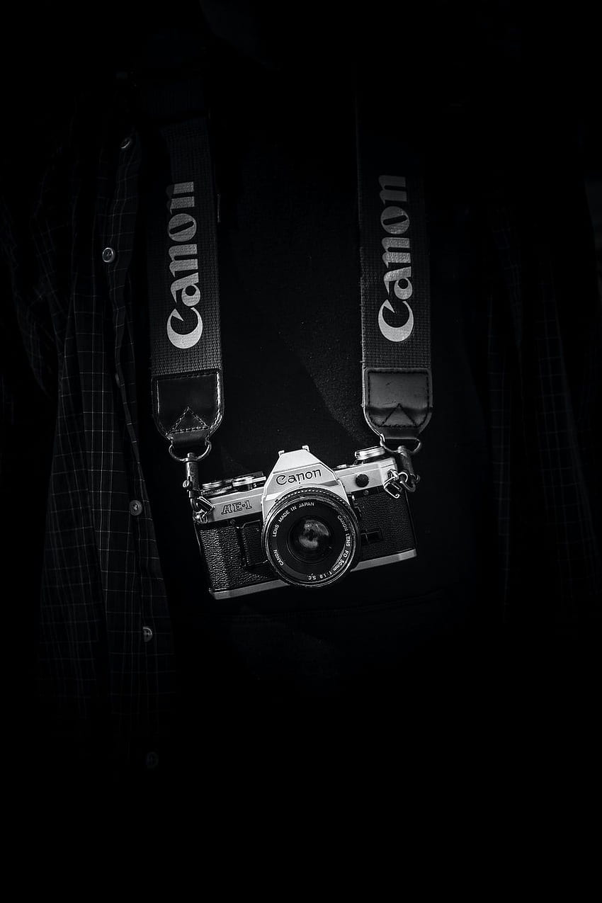 Appareil Canon, appareil esthétique noir Fond d'écran de téléphone HD