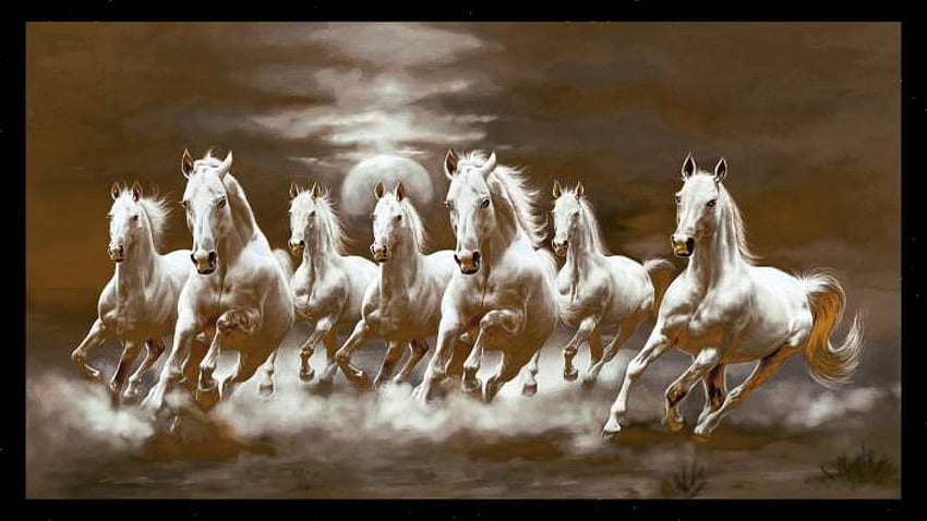 7頭の馬が走る、7頭の馬 高画質の壁紙