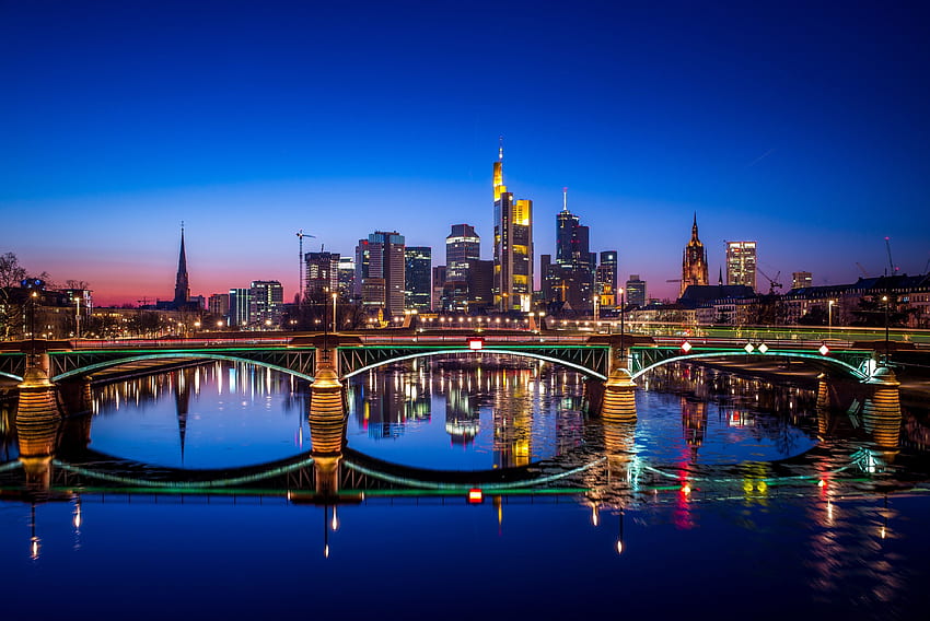 Frankfurt mais. Viagens, Skyline, Frankfurt, Alemanha papel de parede HD