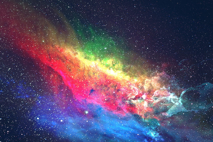 Colorful, galaxy, space, digital art HD wallpaper