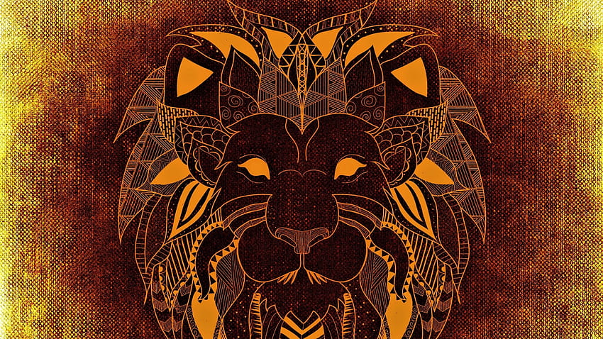 Lion, leu, brown, skin, fantasy, yellow, texture HD wallpaper