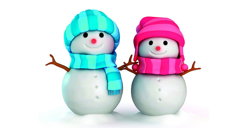 Сладки снежни човеци, снежен човек, весела Коледа, Коледа, снежни човеци, вълшебна Коледа, Коледа HD тапет