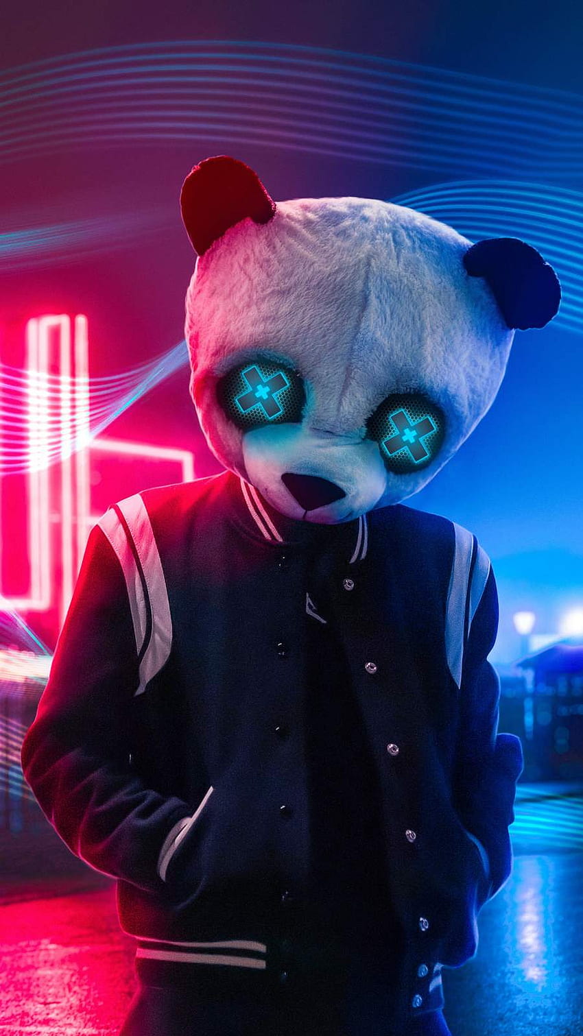 Neon-Panda, Panda-Junge HD-Handy-Hintergrundbild