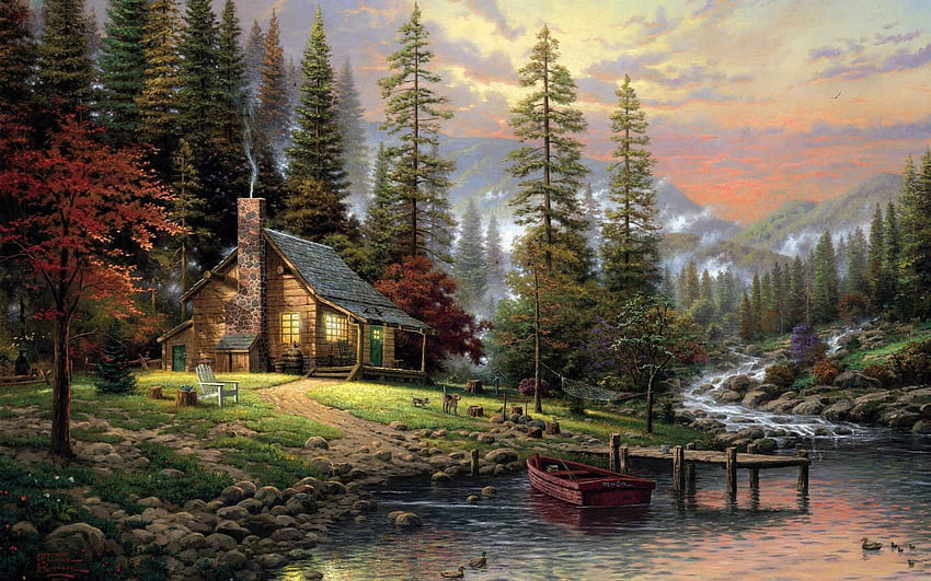 Cabin Background. Peaceful Cabin, Rustic Cabin HD wallpaper