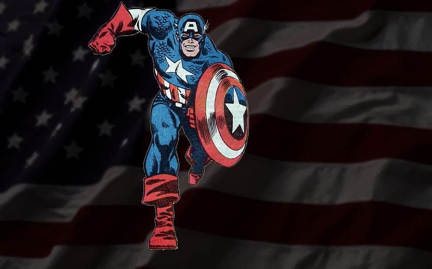 Captain America Comic Book, Retro Captain America HD wallpaper