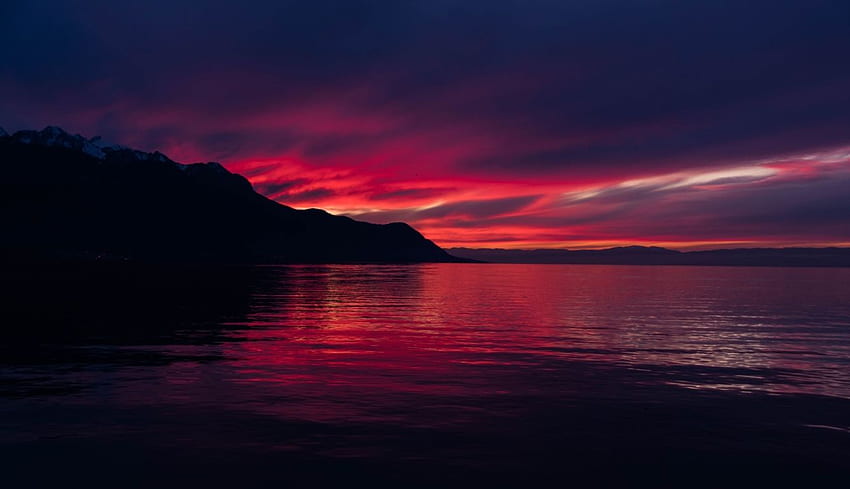 Dunkler Sonnenuntergang-Laptop, Natur, und Hintergrund HD-Hintergrundbild