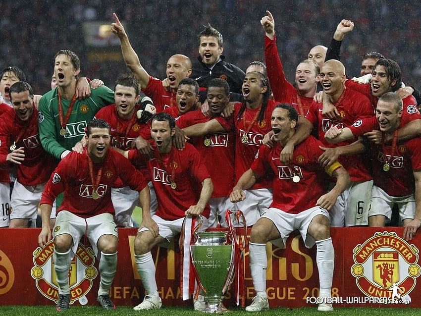 Кралете на Европа 2008. Манчестър Юнайтед HD тапет