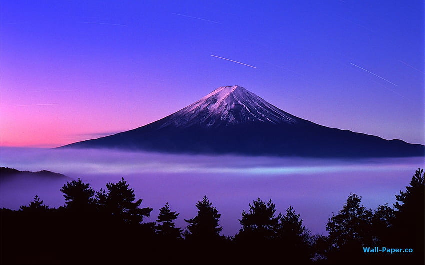 ภูเขาฟูจิ . ภูเขาไฟฟูจิยามค่ำคืนที่น่ารัก วอลล์เปเปอร์ HD