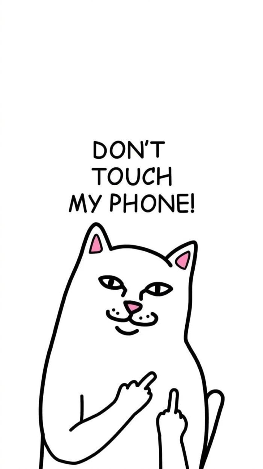 ●中指の猫スタンプ 中指を見せる猫 HD電話の壁紙