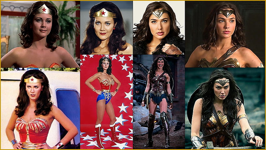 Lynda Carter i Gal Gadot jako Wonder Woman Past and Present, Wonder Woman TV Show, Wonder Woman Movie, Lynda Carter, Gal Gadot, Wonder Woman Tapeta HD