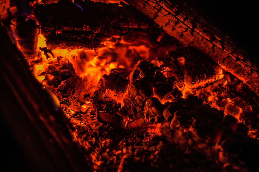 불, 모닥불, 석탄, 어둠, 재, 그을음, 그을음 HD 월페이퍼