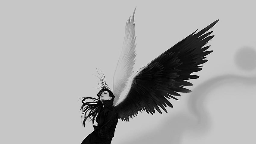 Angel wings girl, Strong Girls HD wallpaper