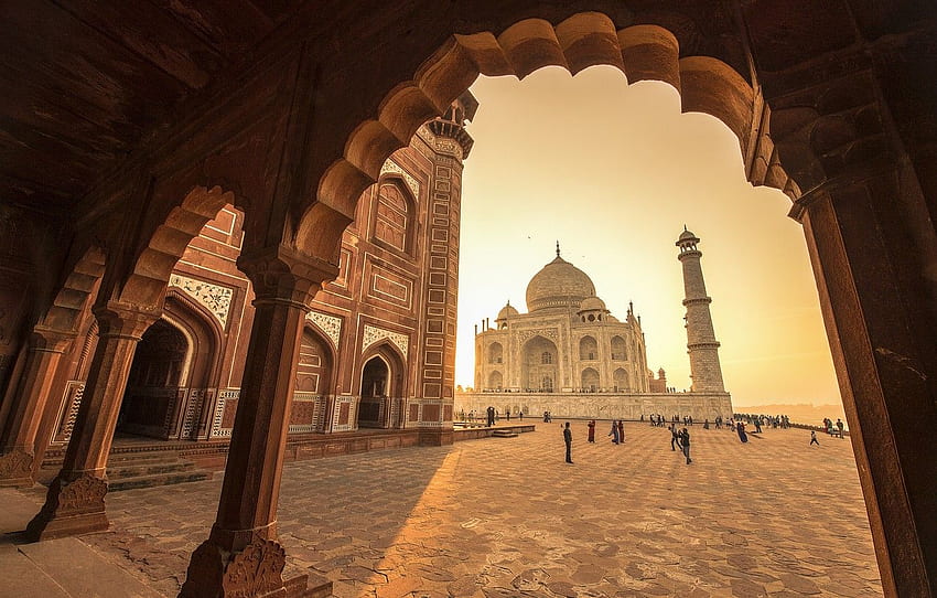 Índia, Taj Mahal, mesquita, o mausoléu, Agra, Taj Mahal, Taj Mahal Noite papel de parede HD