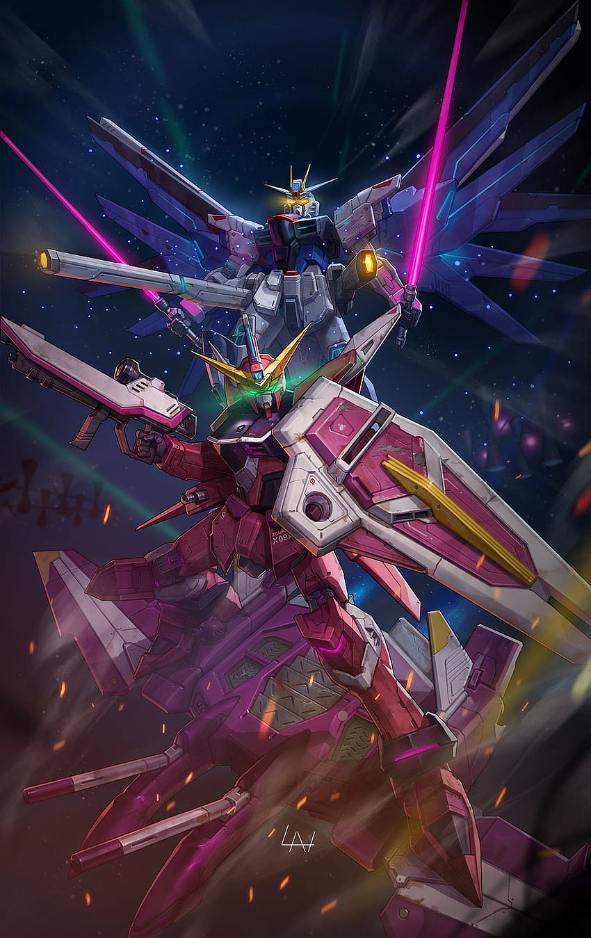 ArtStation - DOM x JUSTICE - Gundam Fans Art - Lan - Gundam , 건담, 건담 아트 HD 전화 배경 화면