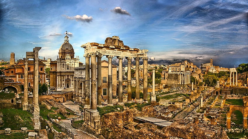 Ruines romaines, Rome-Italie Fond d'écran HD