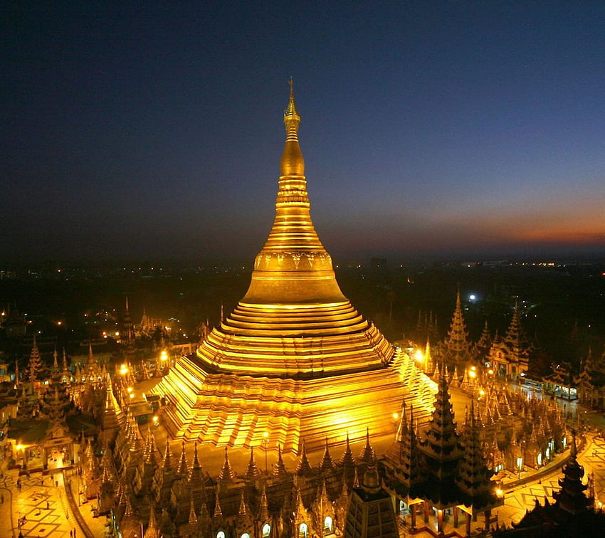 Shwedagon Pagoda - Tüm Üstün Shwedagon Pagoda Arkaplanı, Myanmar Tapınağı HD duvar kağıdı