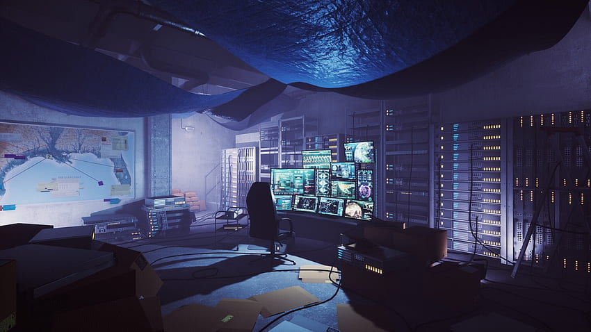 Hacker Room Par François Larrieu : R Cyberpunk_Room Fond d'écran HD ...