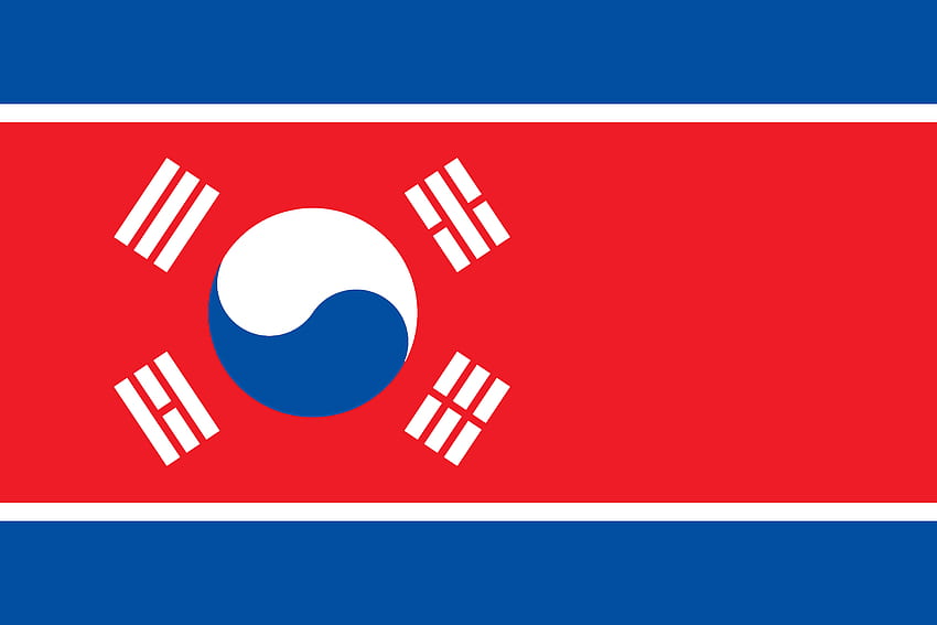 A combination of the North Korean and South Korean Flag : vexillology HD wallpaper