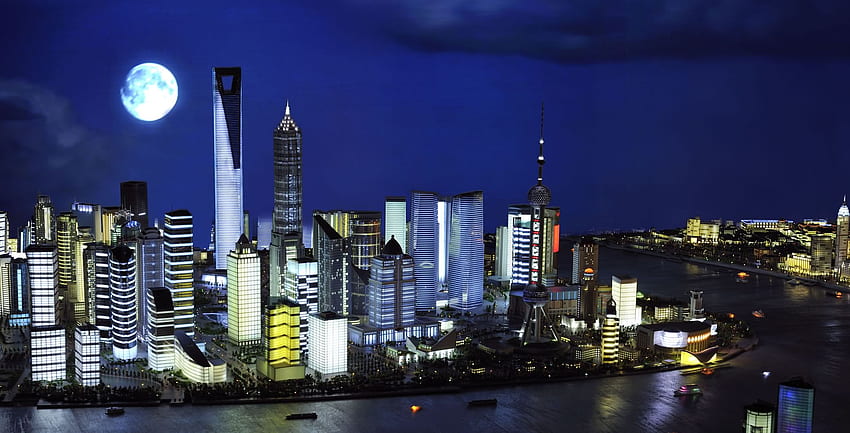 상하이 세계 금융 센터 중국. 배경 HD 월페이퍼
