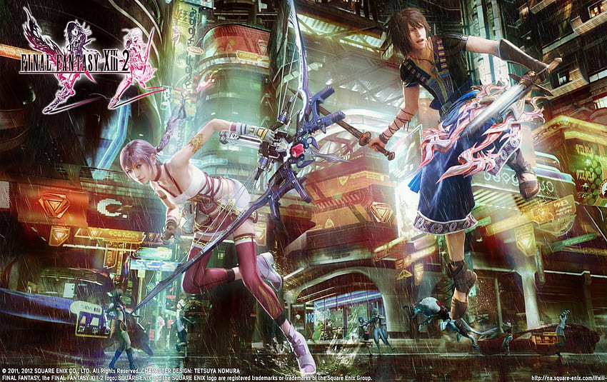 Final Fantasy 13-2, Noel Kreiss, video game, Serah Farron, weapons, square enix HD wallpaper