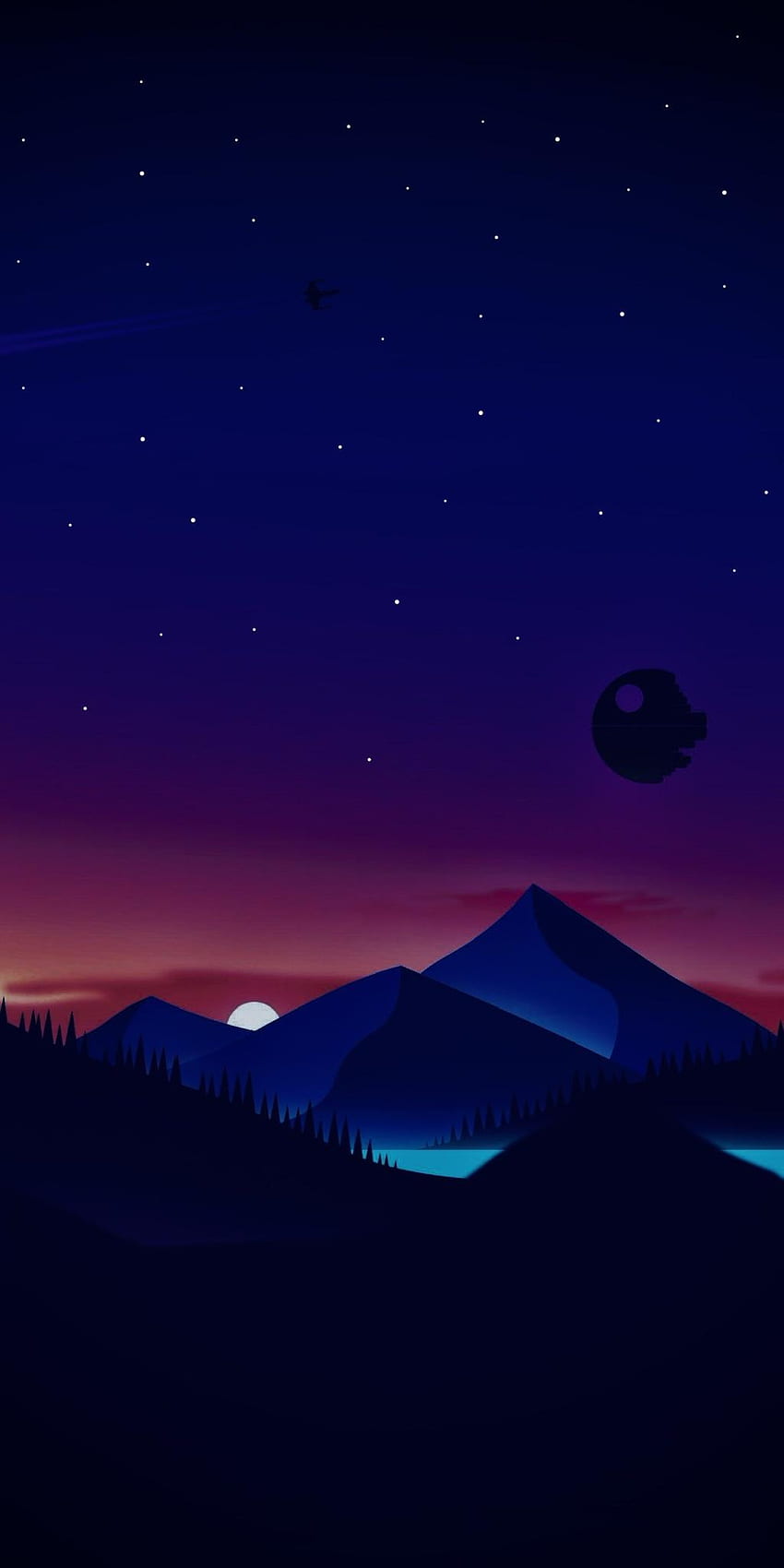 Star Wars minimaliste, téléphone Star Wars violet Fond d'écran de téléphone HD