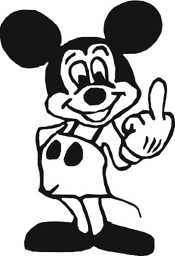 Mickey mouse cartoon drawing black and white vector free download
