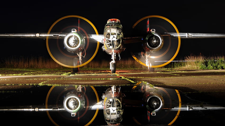airplane, Plane, Wwii, Timelapse, Reflection, Vehicles, Aircraft, Military, Water, Reflection / and Mobile Background, World War 2 Planes HD wallpaper