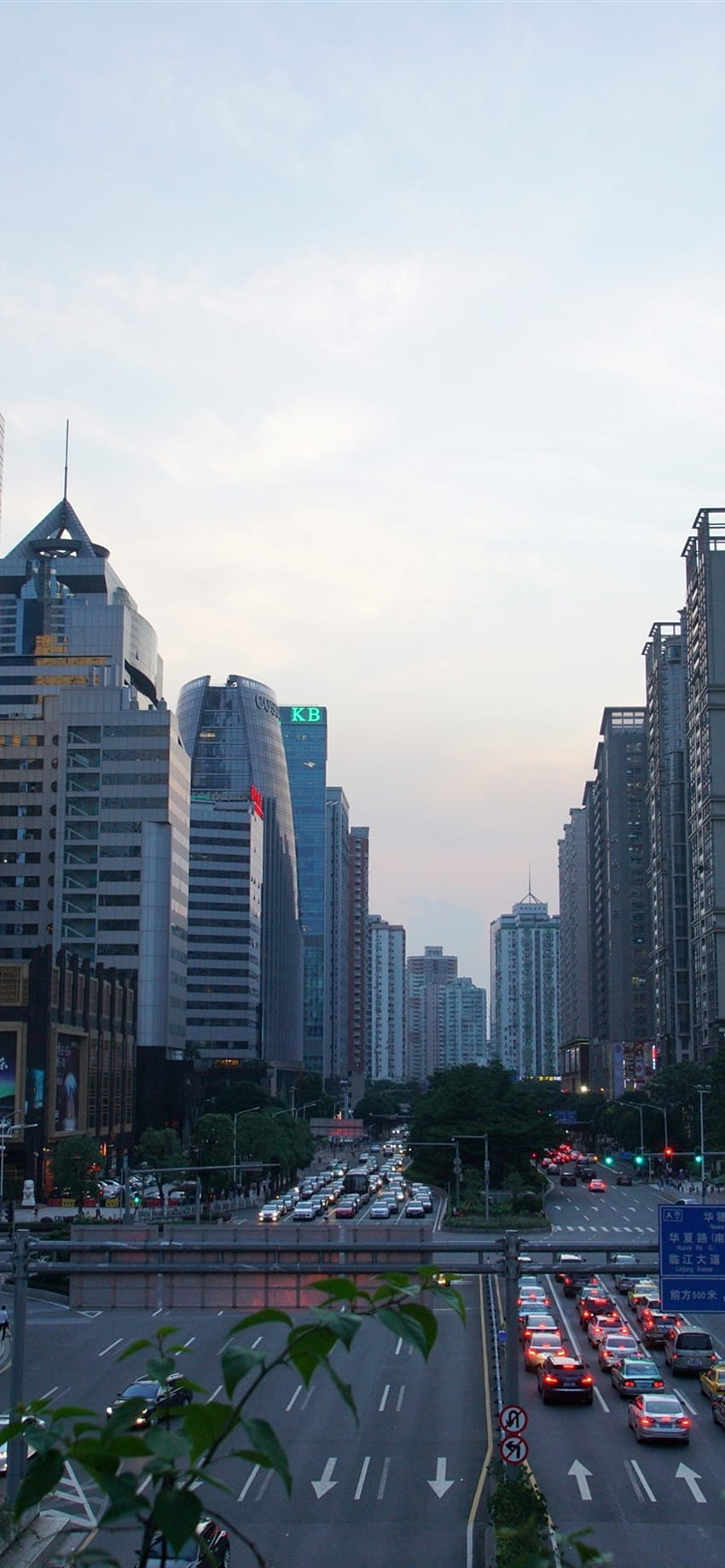 Chinese Cities, Guangzhou, Dusk, High Rise Buildings, Traffic IPhone 8 7 6 6S Plus , Background, , , Guangzhou iPhone HD phone wallpaper