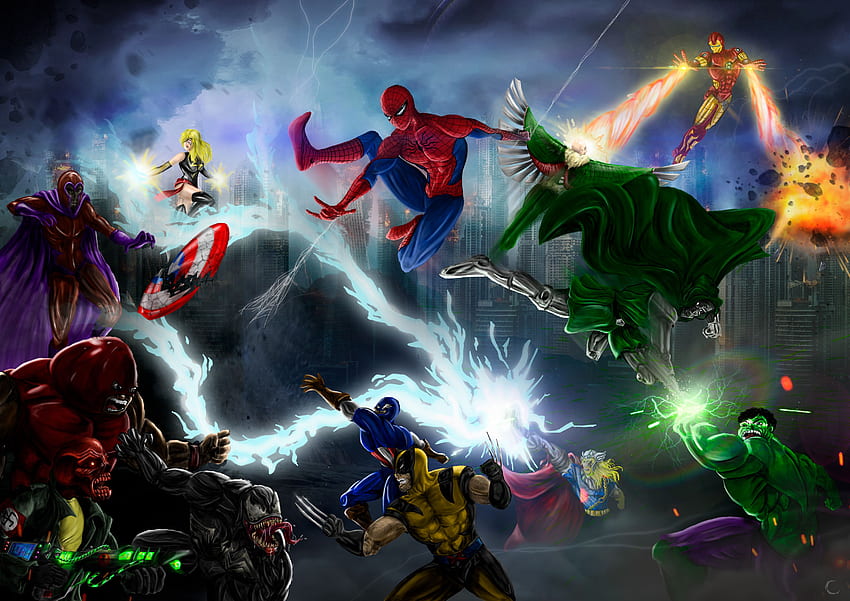 Marvel Heroes Vs Villains , Superheroes HD wallpaper