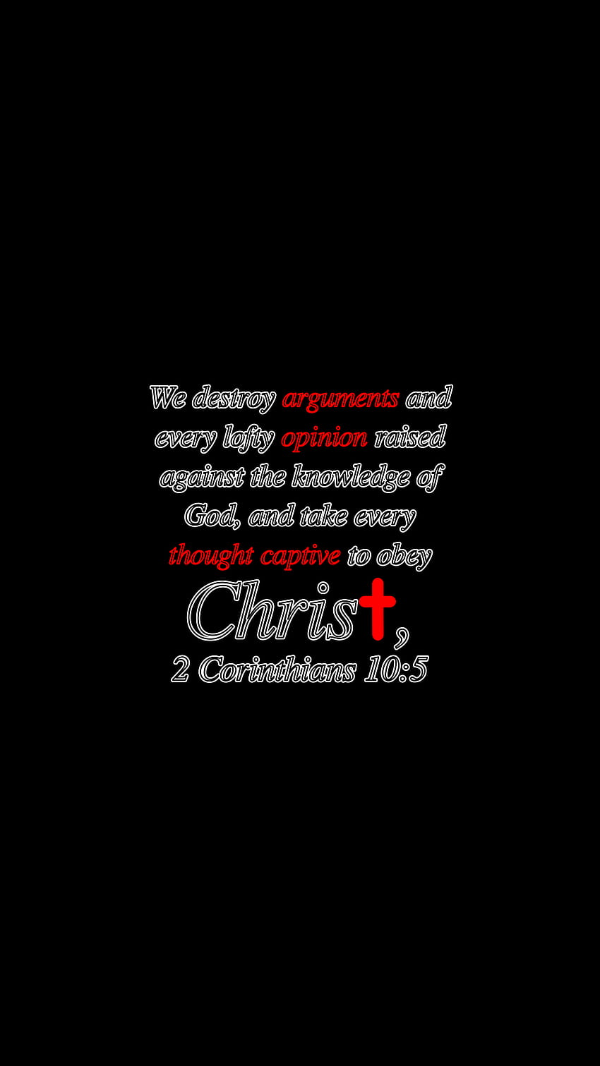 2 Corinthians 10:5, Jesus, cristão, Bíblia, cruz, bíblico, versículo da Bíblia, Deus, Cristo Papel de parede de celular HD