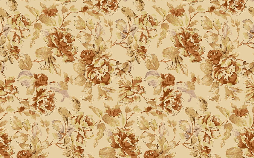 How does the Floral Vintage come in handy, Brown Flowers HD wallpaper