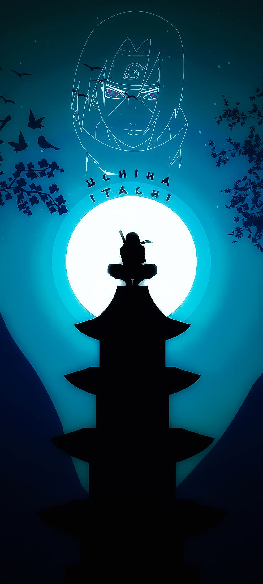 Uchiha Itachi, atmosfera, naruto, niebo, sharingan, akatsuki, madara, boruto, anime Tapeta na telefon HD