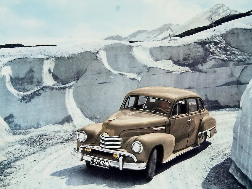 opel kapitän winter 1951, winter, opel, cars, snow HD wallpaper