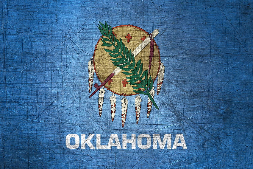 Oklahoma Flag Metal (Flagge von Oklahoma) - es für HD-Hintergrundbild