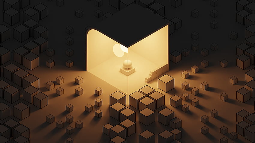 Cubes, shapes in 3D, abstract HD wallpaper