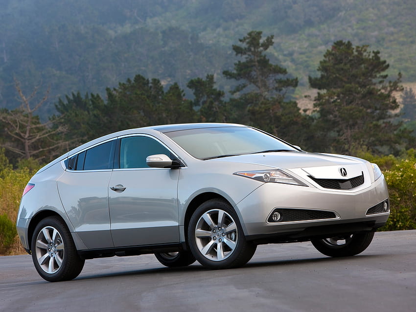 Auto, Trees, Grass, Acura, Cars, Forest, Side View, Style, Akura, Zdx, 2009, Silver Metallic HD wallpaper