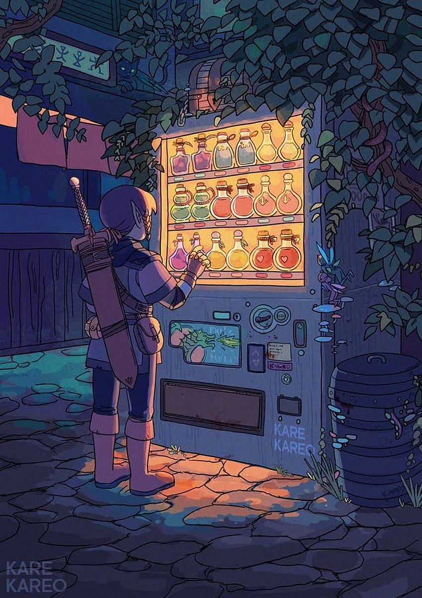 Potion Vending Machine - Created by Kamille A. Zelda art, Art, Pixel art, Anime Vending Machine HD電話の壁紙