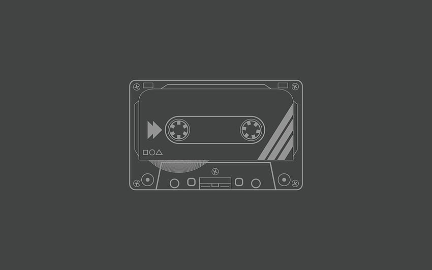 Graues Kassettenband Illustration, Grafik, minimalistisch • Für Sie Für & Mobil, Vintage minimalistisch HD-Hintergrundbild