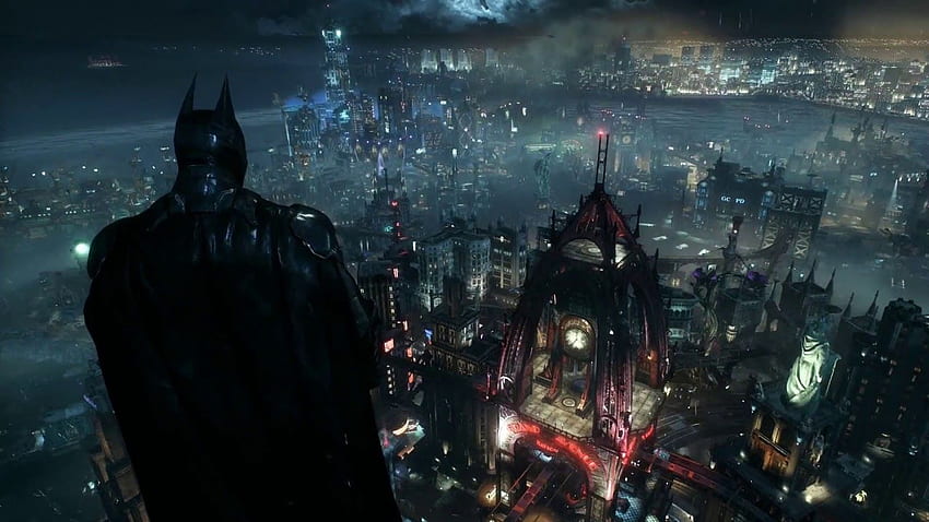 Batman Overlooking Gotham Gaming HD wallpaper