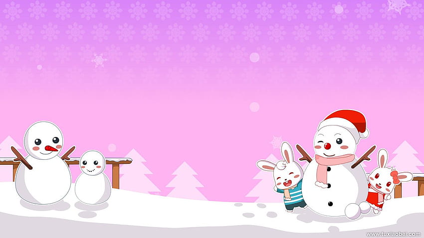 Cute Winter, Cartoon Winter HD wallpaper