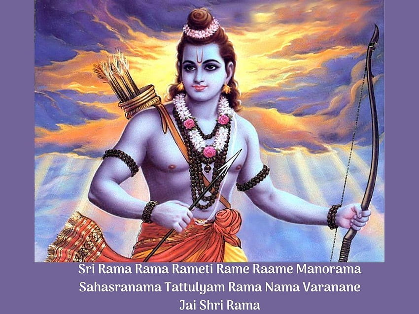 Jai Shri Ram i cytaty. Shri Ram Mandir Bhumi Pujan, Bóg Ram Tapeta HD