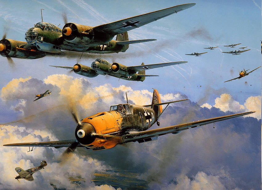 Messerschmitt, Messerschmitt Bf 109, Zweiter Weltkrieg, Deutschland, Militär, Flugzeuge, Militärflugzeuge, Luftwaffe, Flugzeug / und mobiler Hintergrund HD-Hintergrundbild