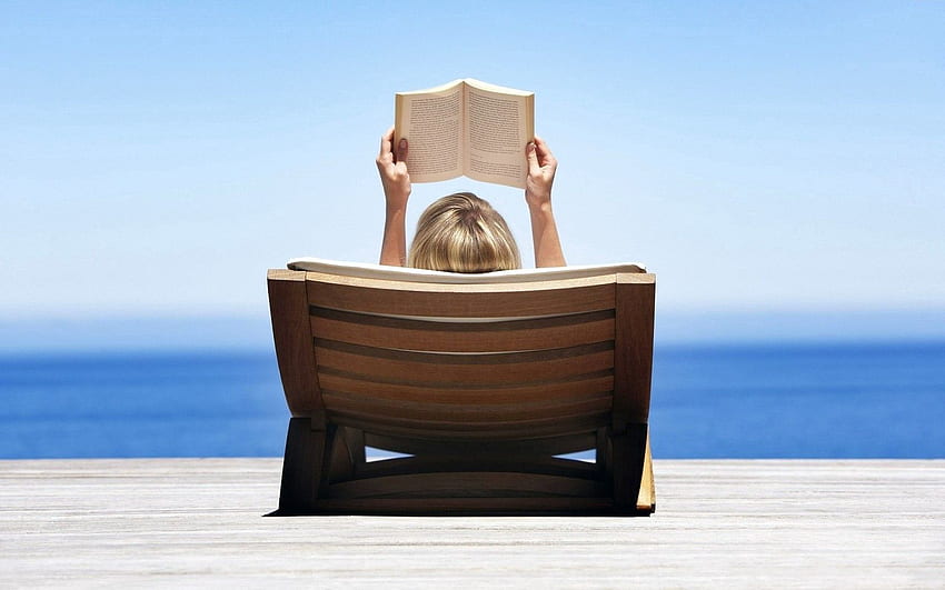 Relaxation, Rest, Girl, Book, Deck Chair, Sun Lounger, Reading HD wallpaper