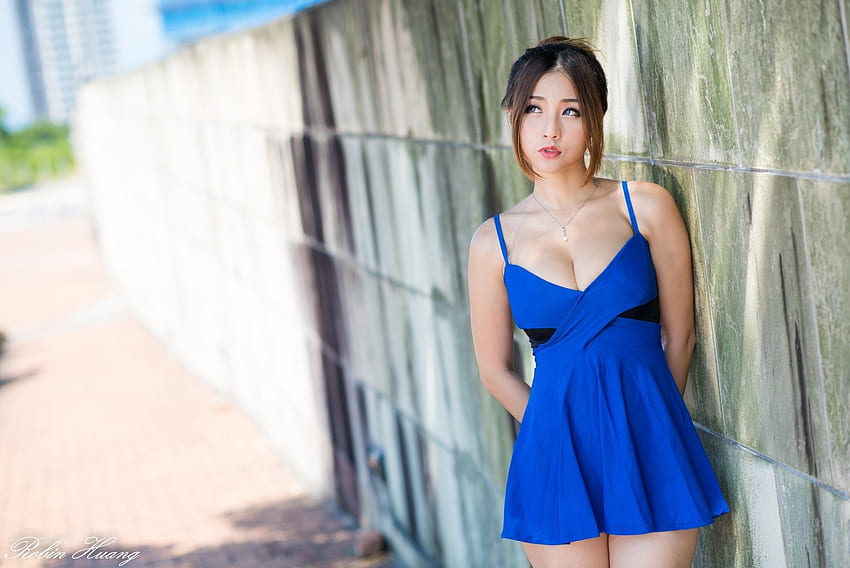 Asian Model, blue, Model, girl, asian HD wallpaper