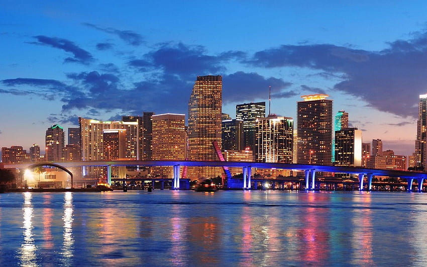 Miami Downtown Florida Cityscape HD wallpaper