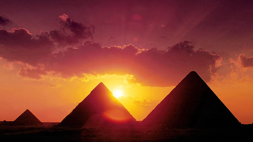 Nature, Sun, Pyramids, Egypt HD wallpaper