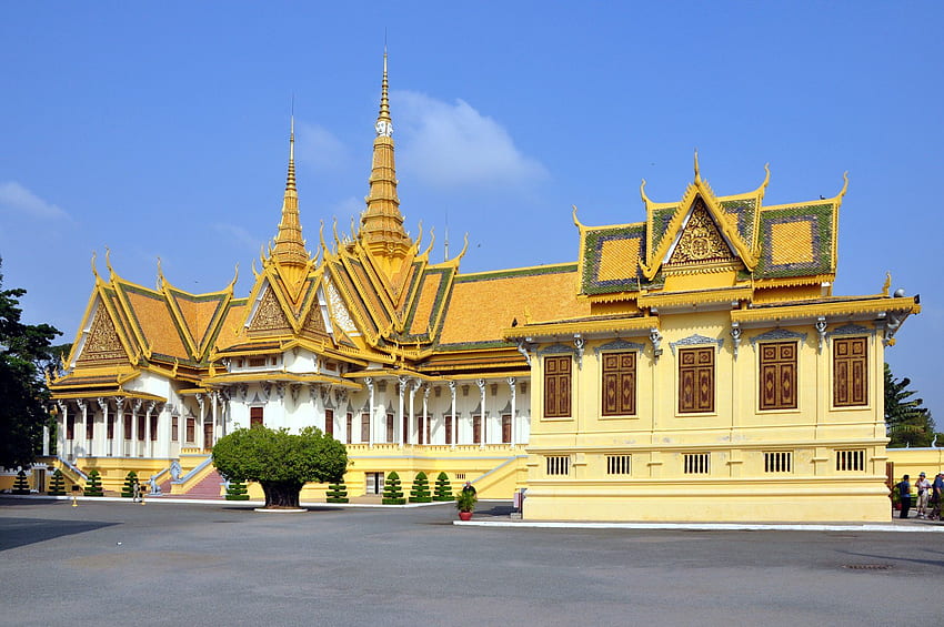 Кралски дворец, Пном Пен, Изработено от човека, HQ Кралски дворец, Пном Пен. 2019 г HD тапет