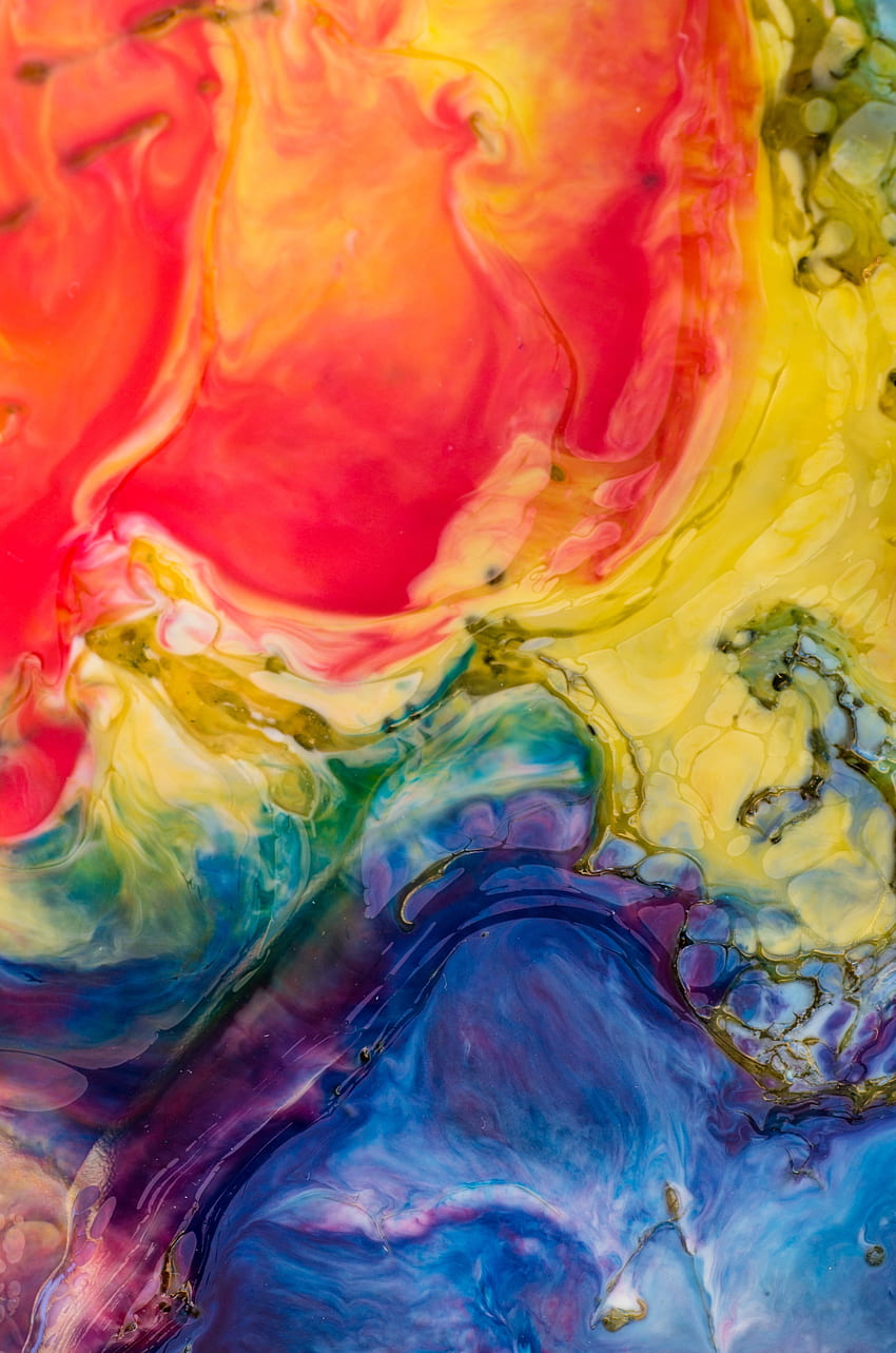 Motley, Paint, Abstract, Multicolored, Stains, Spots, Colourful, Colorful HD phone wallpaper