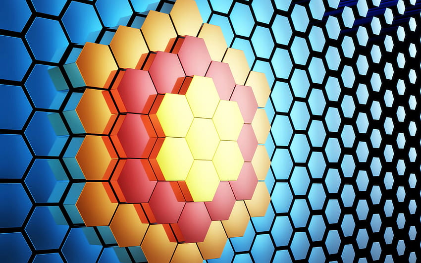 3D hexagons background, 3D hexagons target, target background, 3D business  background, target for with resolution . High Quality HD wallpaper | Pxfuel
