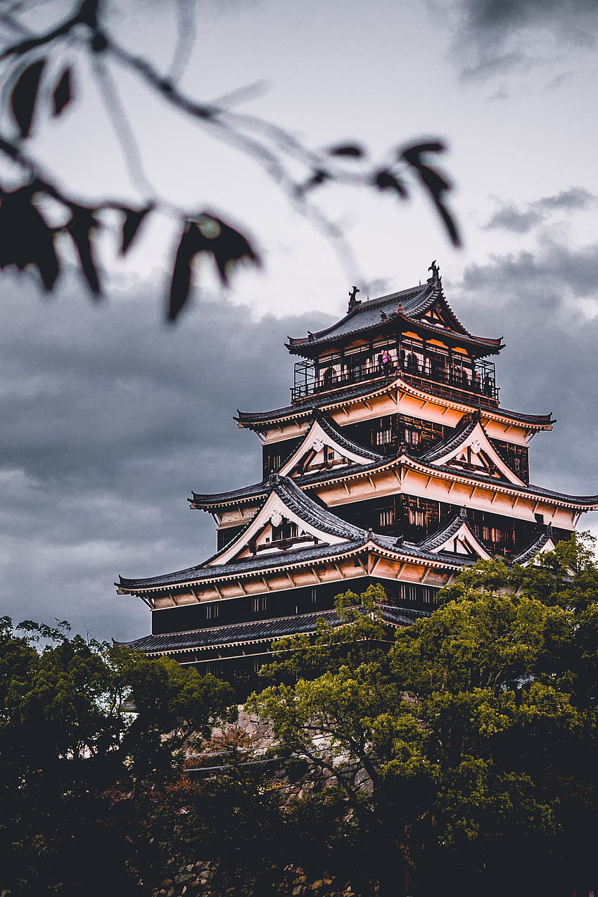 Città, Architettura, Giappone, Castello di Hiroshima Sfondo del telefono HD
